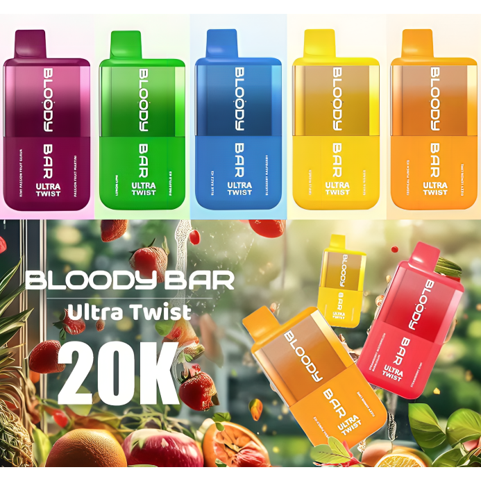 Bloody Bar Ultra Twist Dual Flavours Disposable Vape Kit, 20K Puffs (Flavour Options)