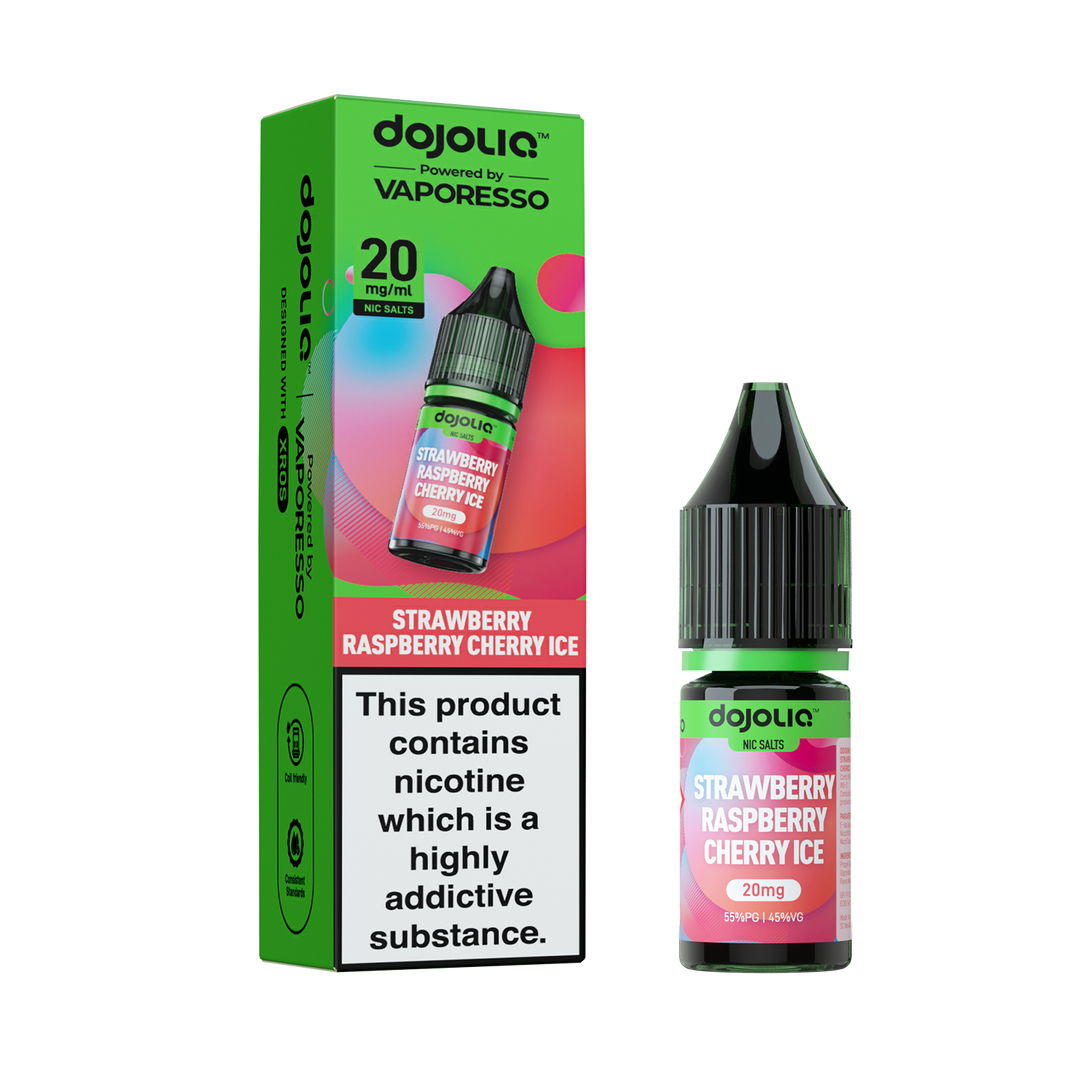STRAWBERRY RASPBERRY CHERRY ICE 10ML DOJOLIQ BY VAPORESSO