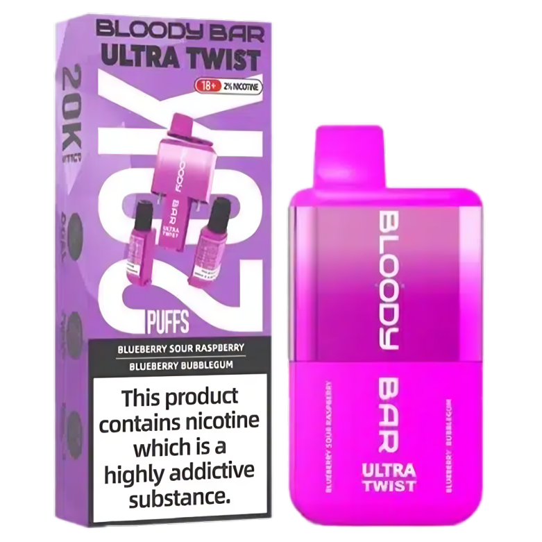 Bloody Bar Ultra Twist Dual Flavours Disposable Vape Kit, 20K Puffs (Flavour Options)