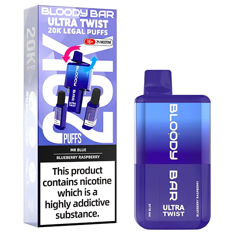 Bloody Bar Ultra Twist Dual Flavours Disposable Vape Kit, 20K Puffs (Flavour Options)