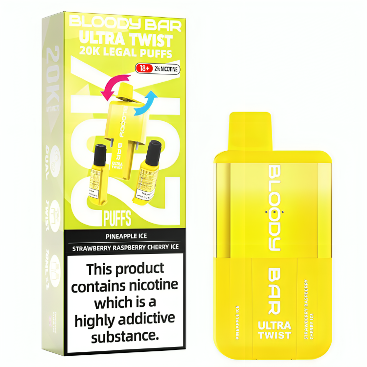 Bloody Bar Ultra Twist Dual Flavours Disposable Vape Kit, 20K Puffs (Flavour Options)