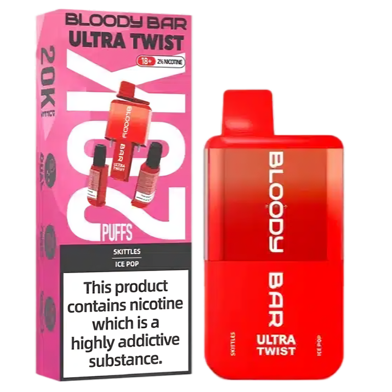 Bloody Bar Ultra Twist Dual Flavours Disposable Vape Kit, 20K Puffs (Flavour Options)