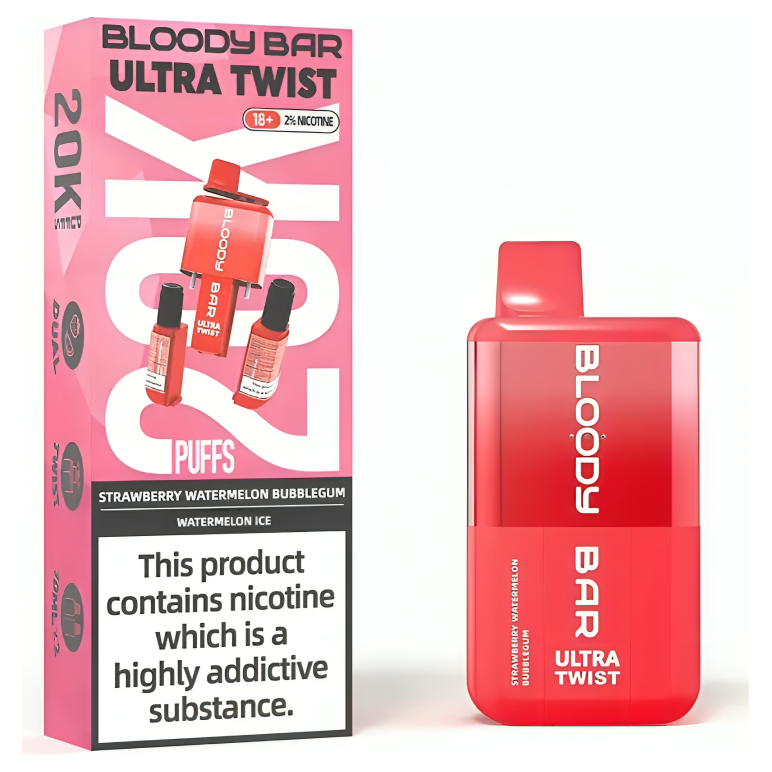 Bloody Bar Ultra Twist Dual Flavours Disposable Vape Kit, 20K Puffs (Flavour Options)