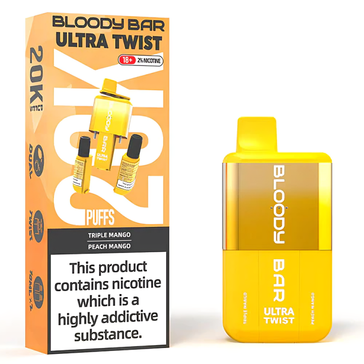 Bloody Bar Ultra Twist Dual Flavours Disposable Vape Kit, 20K Puffs (Flavour Options)