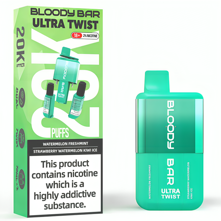 Bloody Bar Ultra Twist Dual Flavours Disposable Vape Kit, 20K Puffs (Flavour Options)