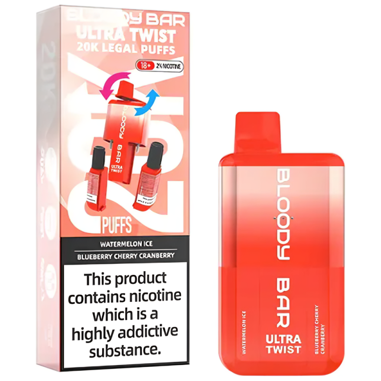 Bloody Bar Ultra Twist Dual Flavours Disposable Vape Kit, 20K Puffs (Flavour Options)