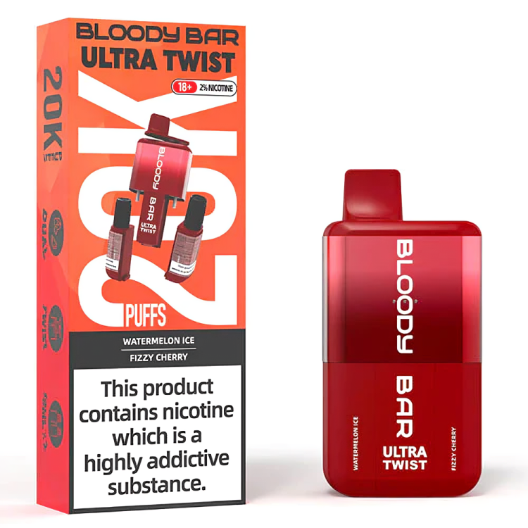 Bloody Bar Ultra Twist Dual Flavours Disposable Vape Kit, 20K Puffs (Flavour Options)